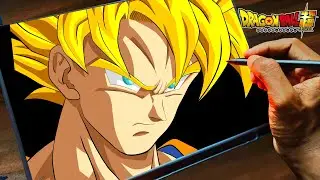 Painting Goku super Saiyan in IBIS PAINT X #digitalart #goku #drawings #art