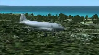 FSX DC-3 Freighter landing in El Portillo Airport RWY 09