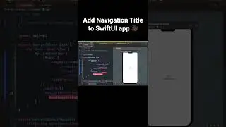 Adding Navigation Title to SwiftUI app