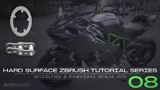 Hard Surface ZBrush Tutorial Series // Modeling A Kawasaki Ninja H2R // 08