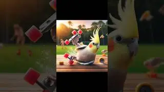Tiel plays roller skating #birds #cute #parrot #shorts #pets #cockatielsing #funny