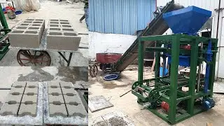 QT4-24 concrete cement wall block molding machine for 6 inch hollow block and interlocking pavers