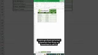 HOW TO USE THE RIGHT FUNCTION IN MICROSOFT EXCEL #shorts