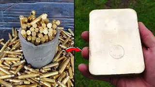Bullet Shell Casing Melt Down - 3 ways of Casting - 3 Ingots Weapons in Treasure