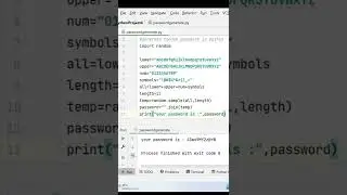 Random Password Generator in Python | Python for Beginners #shorts #viral   #python