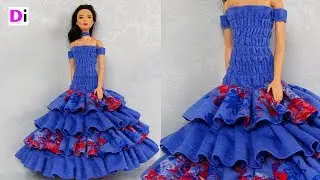 Шьем Летнее платье для куклы Барби. How to make dress for Barbie dolls