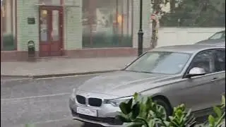 Moscow streets it's raining
