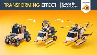 Blender3D - Transforming effect using Geometry nodes