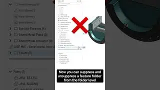 Suppress and Unsuppress a Feature Folder from the Folder Level in Onshape #CAD #Short