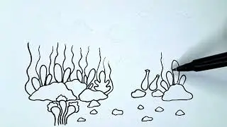 How to draw underwater scenery | aquatic scenery drawing | #drawingtutorials