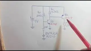 Amplificador de audio con 2 transistores (NPN Y PNP)