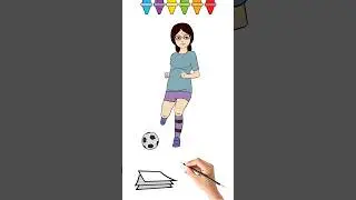 Как Нарисовать Футболистку #shorts #какнарисовать #Футболистку #рисование #рисовать  #speedpaint