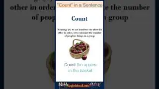 Count meaning | Count in a Sentence | Most common words in English 