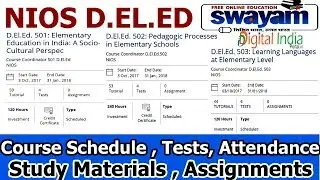 NIOS Swayam  D.EL.ED Course Enrollment Full Guide