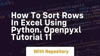 How to sort rows in excel using python  openpyxl tutorial 11