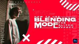 How to Create Glitch effect in photoshop 6th way with Blending mode  glitch effect 