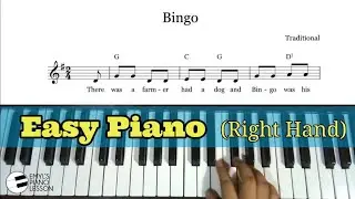 BINGO - Easy Piano | Nursery Rhyme | @EmylPianoLesson