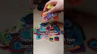 blue rainbow microcrochet grannysquares 🌈