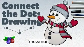 How to Draw Dot to Dot - SNOWMAN - Connect the Dots Drawing - Beginner Drawing Step By Step