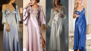 latest designer beautiful Silk comfortable night gown