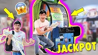 GANAMOS EL JACKPOT A LA PRIMERA Y GANAMOS MAS DE MIL TICKETS EN UNA MAQUINA DE PREMIOS !!!