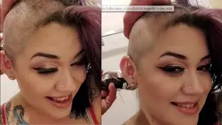 girl forced headshave by barber,forced headshave by family