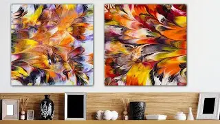 CANVAS SANDWICH FOR Feather effects /ACRYLIC / Easy DIY HOME WALL DECOR THE EASY ACRYLIC FLUID