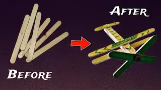 How to Make Ice Cream Stick Aeroplane | Popsicle Stick Easy Crafts