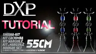 DXP | Cachimba Shisha Hookah Narguilè | Premium 55cm 2 mangueras/hoses/släuche/tubi | TUTORIAL