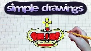 Simple drawing #86 How to draw crown ♚