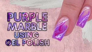 Purple Marble Design using Gel Polish | Super Simple Nail Art