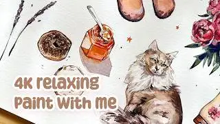 Let’s Paint Together ✦ 4K Relaxing Watercolor Process
