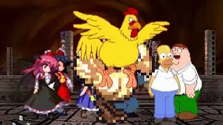MUGEN: Reimu, Koakuma, Tenshi and Iku VS Homer, Peter, Stan Smith and Giant Chicken (Requested)