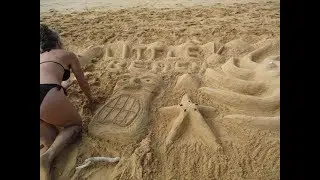 Little Beach Sand Art on Maui