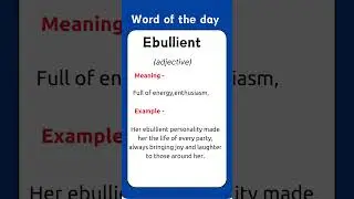 word of the day Ebullient  #learnenglish #short #learnenglishonline