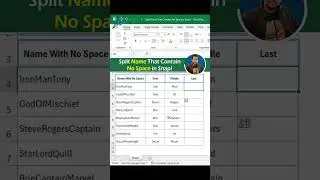 Excel Magic: Split Names with NO SPACES in Seconds | Excel Interview Questions | Excel Tips 