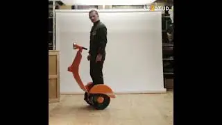 This self-balancing vehicle is a scooter/segway hybrid