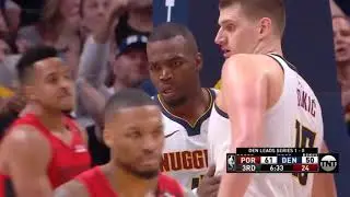 Nikola Jokic Incredible Assistance Between Aminu's legs  Blazers vs Nuggets Game 2