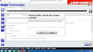 Delphi DS 150 dpf filter check content