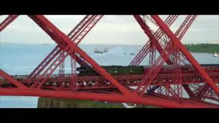 The Flying Scotsman crossing the Forth Bridge 15.5.16 Filmed by drone