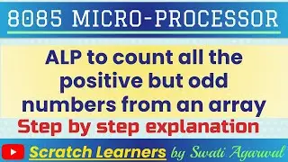 8085 program to count all the positive but odd numbers in array|ALP to count positive and odd number