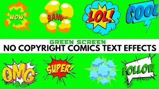 Comic Book Text Effect Green Screen Animation | No copyright Clip