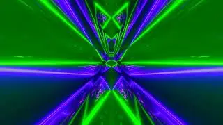 Tunnel Corridor Sci-fi Green Neon Lights Background 1 Hour
