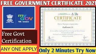 Free 🆓 MyGov Quiz Certificate | Free Government Certificate | MyGov Quiz | Online Govt Certification