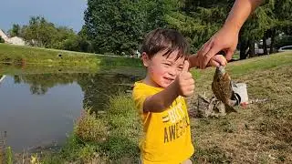 Owen Boy catching a bluegill!