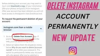 How To Delete Instagram Account Permanently New Update 2023