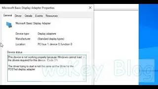 CARA MENGATASI Microsoft Basic Display Adapter cannot load the drivers for this device Error Code 31