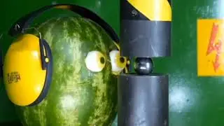 Melon Gets Obliterated by 100 Ton Crushing Metal Ball (LOUD)