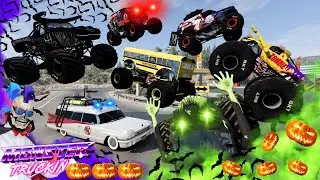 Monster Jam INSANE Racing, Freestyle and High Speed Jumps #58 | BeamNG Drive | Grave Digger