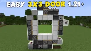 Minecraft: EASY 3x3 PISTON DOOR Tutorial 1.21+ (Java/Bedrock/PE)